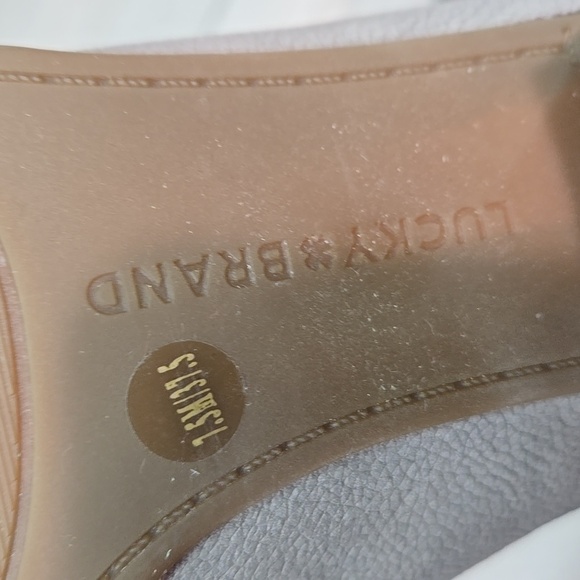 Lucky Brand Elegant Women's Organza Gray Mules Heels Open Toe Shoes Sz 7.5M - Picture 11 of 12